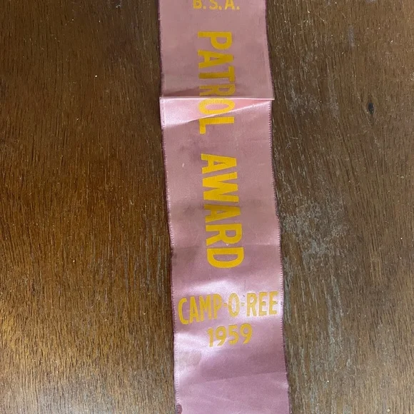 Vintage 1959 Boy Scouts of America Patrol Award Camp O Ree Ribbon - Picture 3 of 4